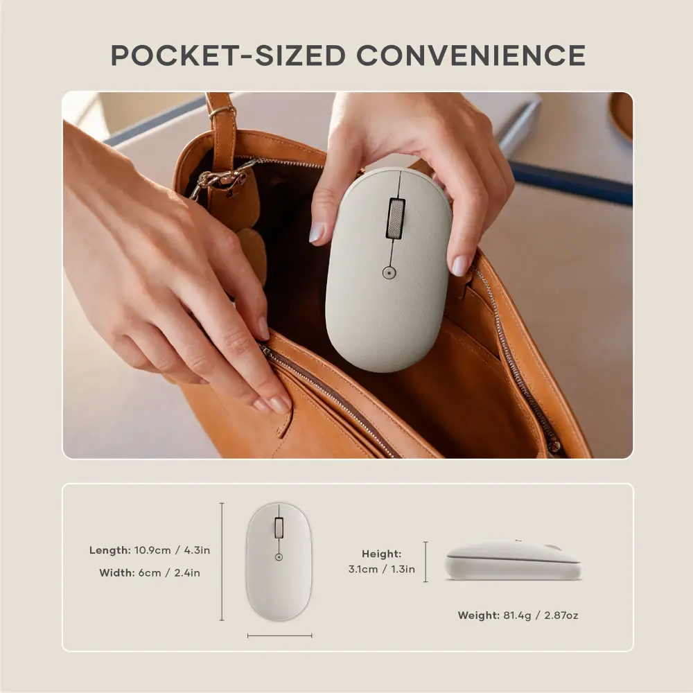 Satechi OntheGo Multi Device Appareil Rechargeable Bluetooth Mouse - Sand