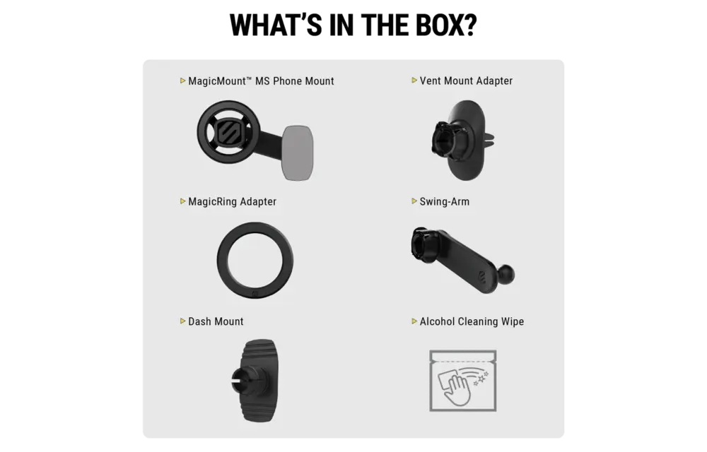 Scosche MagicMount MagSafe 5 in 1 Magnetic Phone Mount - Black