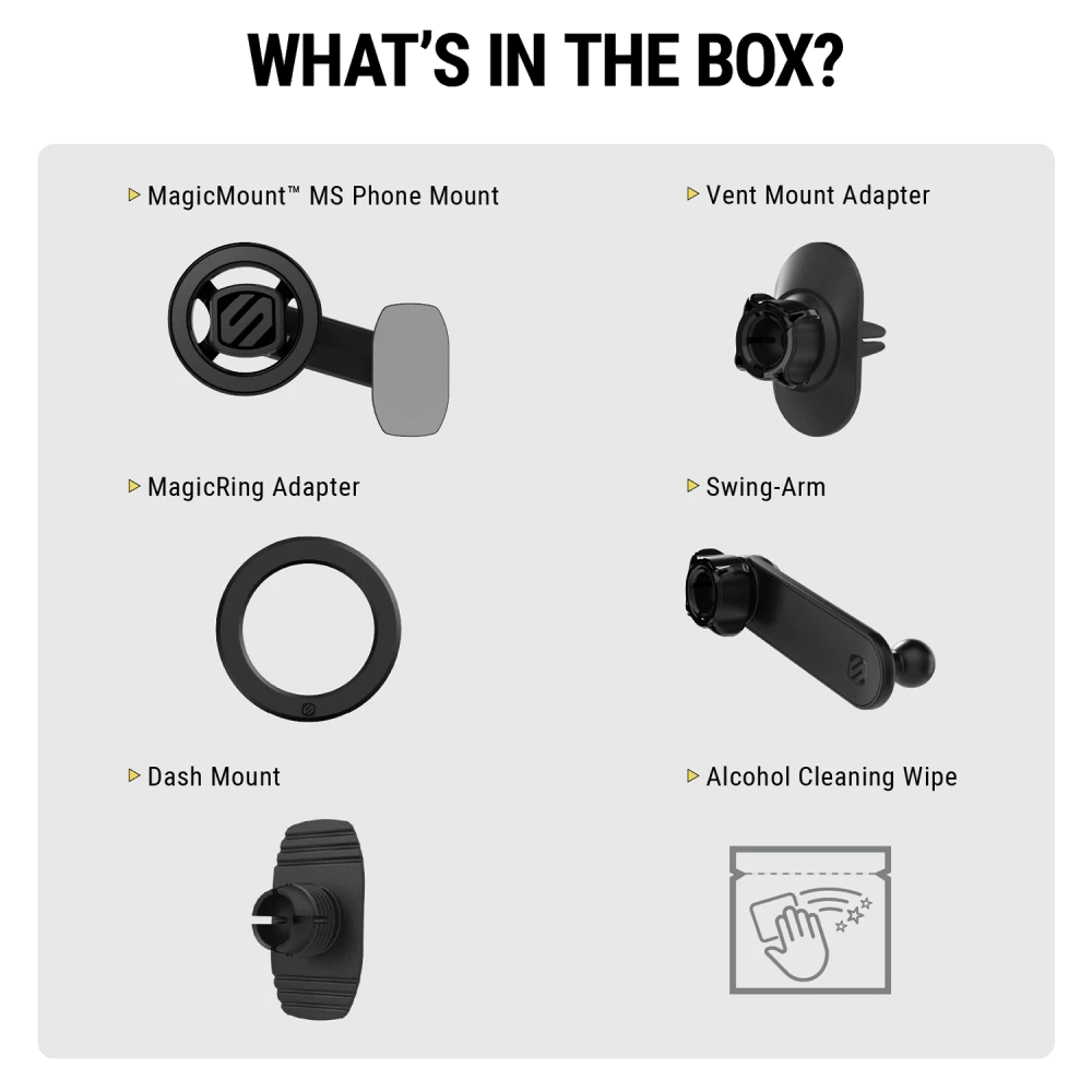 Scosche MagicMount MagSafe 5 in 1 Magnetic Phone Mount - Black