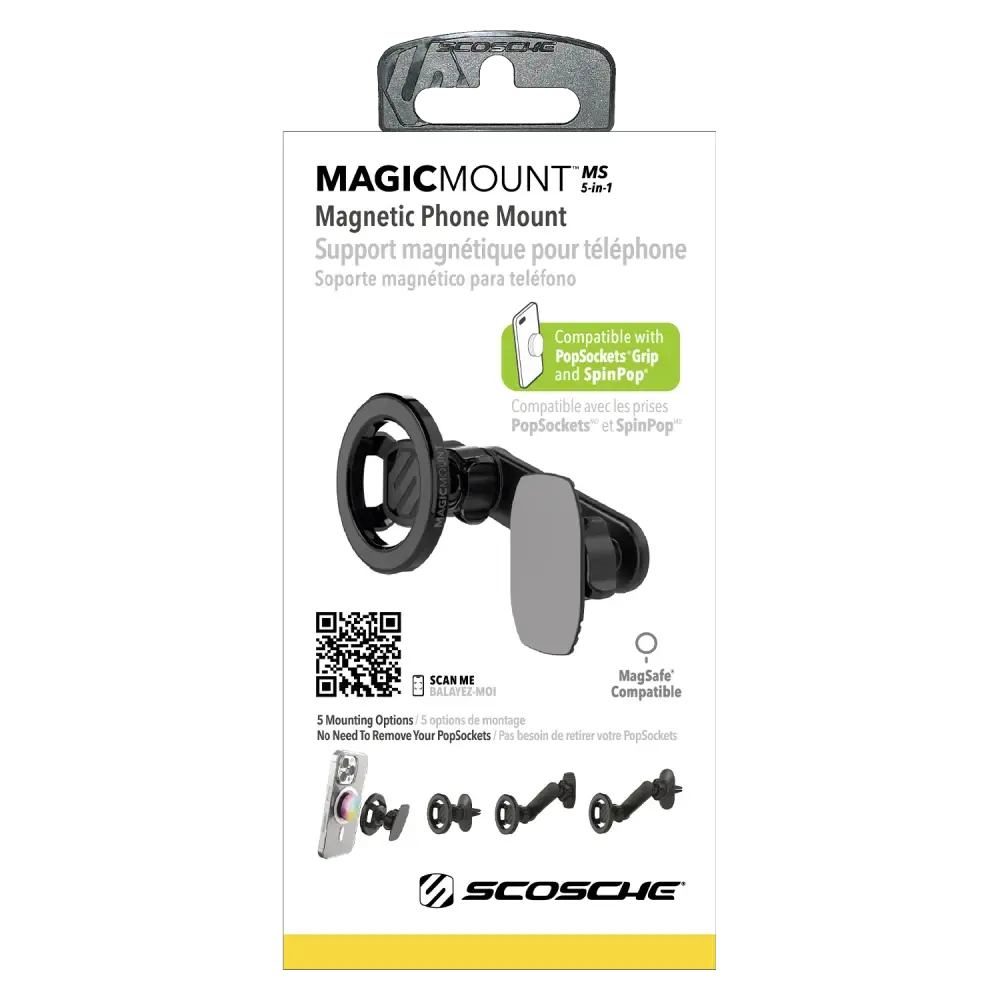 Scosche MagicMount MagSafe 5 in 1 Magnetic Phone Mount - Black