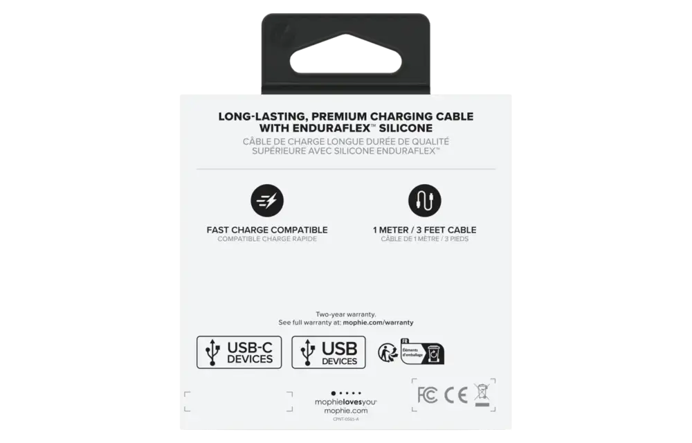 Mophie USB A to USB C Cable 3ft - Black