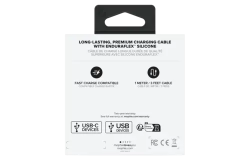 Mophie USB A to USB C Cable 3ft - Black
