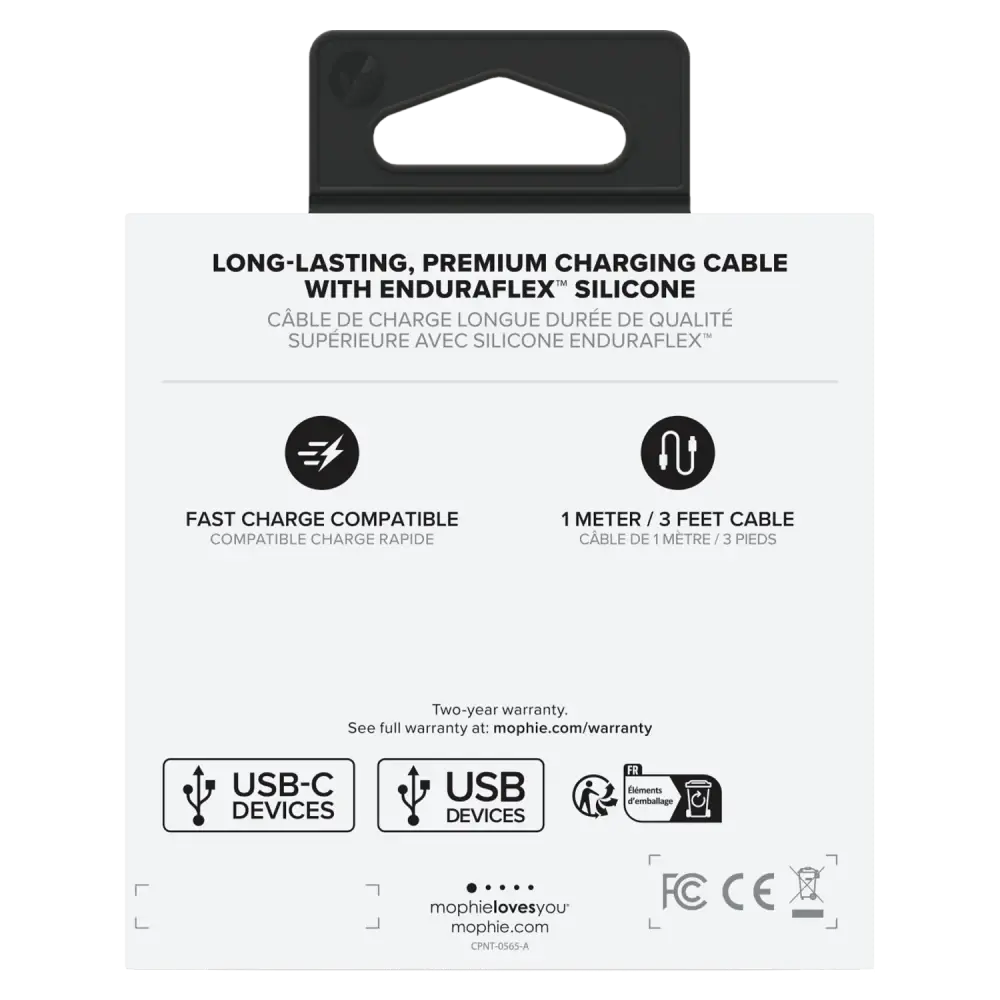 Mophie USB A to USB C Cable 3ft - Black