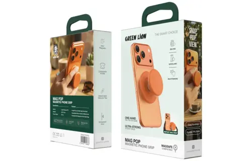 Green Lion Mag Pop MagSafe Magnetic Phone Grip - Orange
