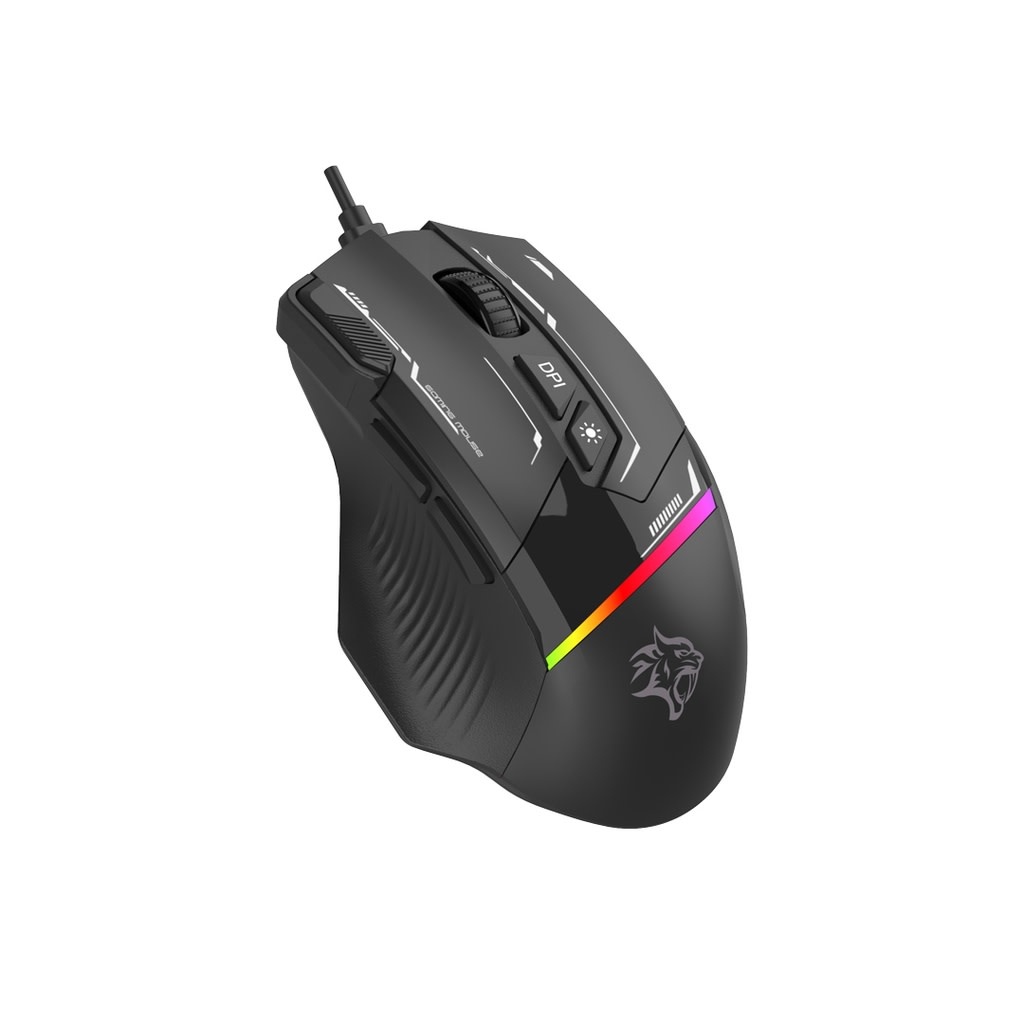 Porodo Gaming 8D RGB Wired Mouse DPI 7200  - Black