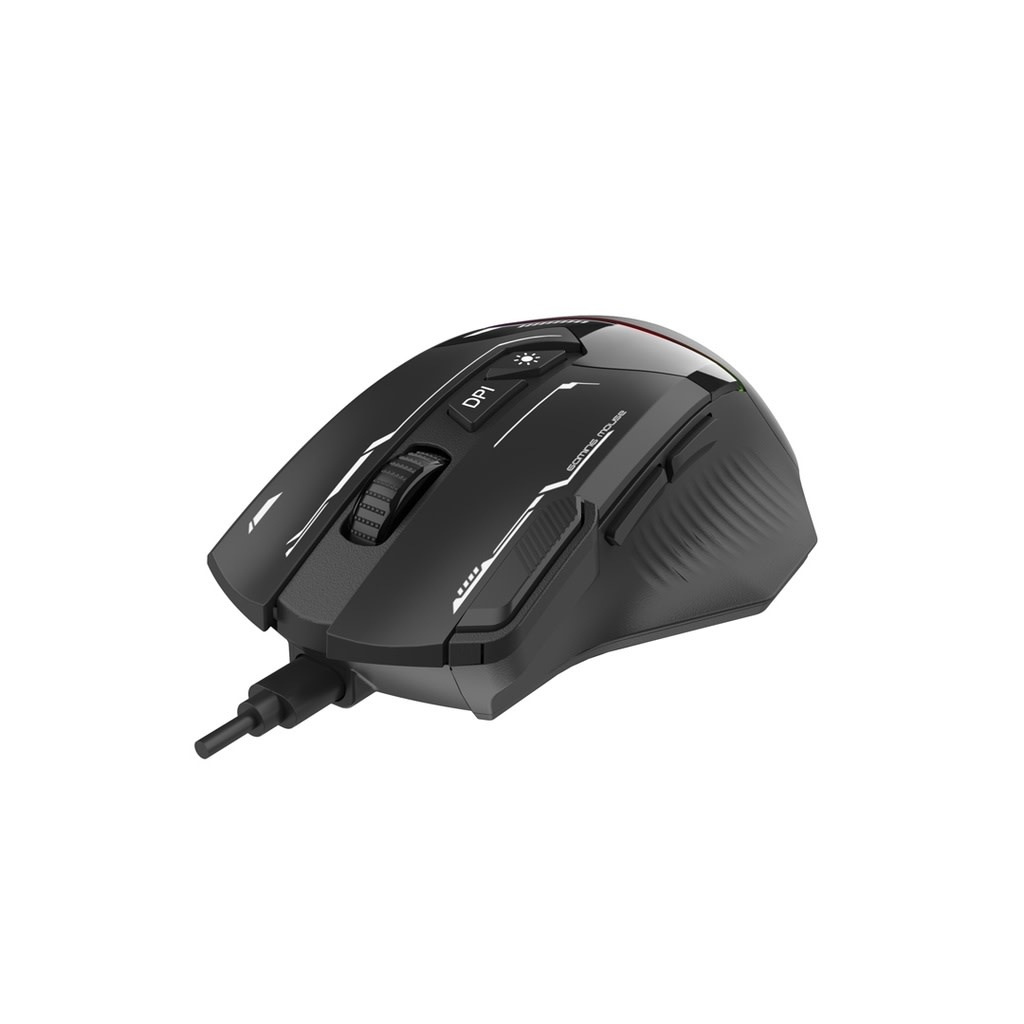 Porodo Gaming 8D RGB Wired Mouse DPI 7200  - Black