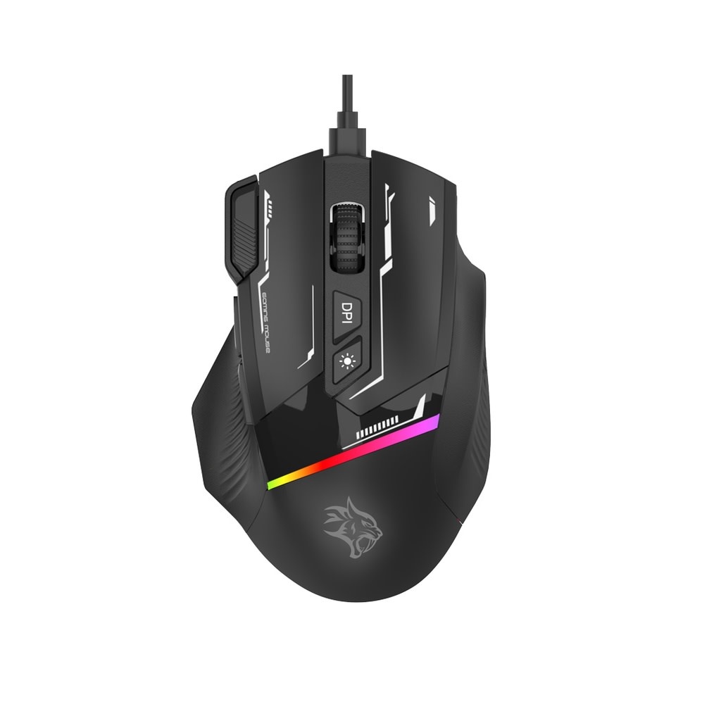 Porodo Gaming 8D RGB Wired Mouse DPI 7200  - Black