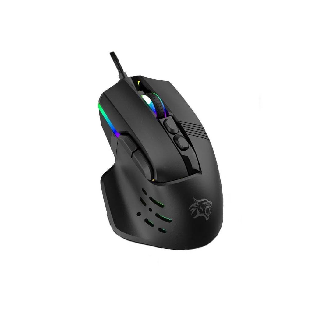 Porodo Gaming 9D Wired Mouse DPI 12800 with 13 Modes RGB Light  - Black