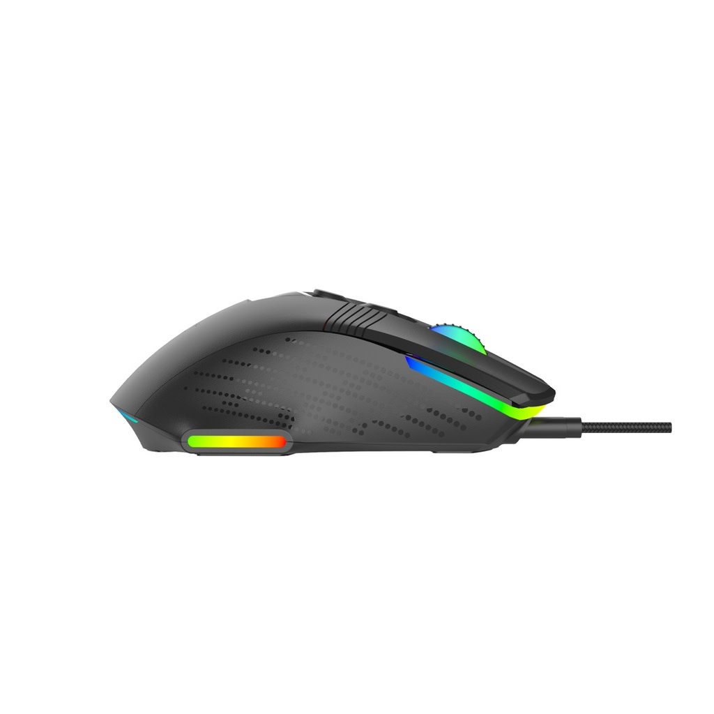 Porodo Gaming 9D Wired Mouse DPI 12800 with 13 Modes RGB Light  - Black