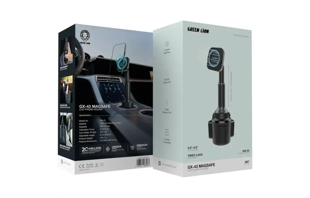 Green Lion GX-43 MagSafe Cup Phone Holder - Black