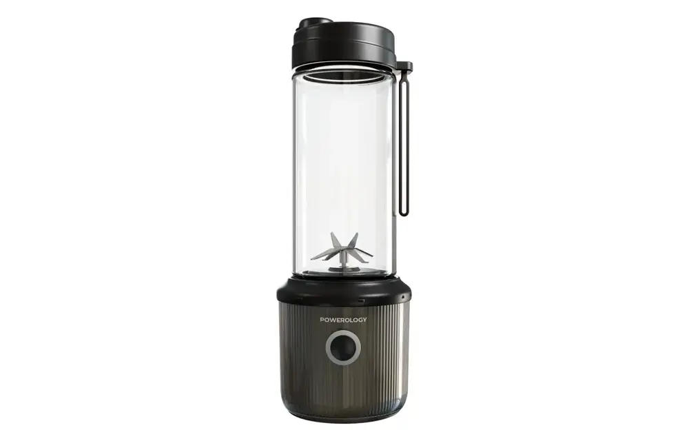 Powerology Press & Refresh Portable Blender 450ml 2500mAh 6 Blades 126W - Black
