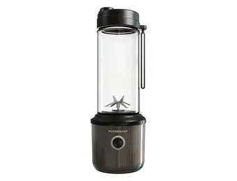 Powerology Press & Refresh Portable Blender 450ml 2500mAh 6 Blades 126W - Black