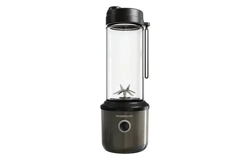 Powerology Press & Refresh Portable Blender 450ml 2500mAh 6 Blades 126W - Black