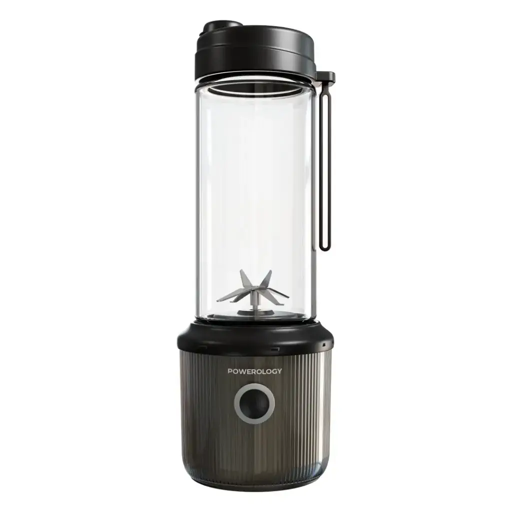 Powerology Press & Refresh Portable Blender 450ml 2500mAh 6 Blades 126W - Black