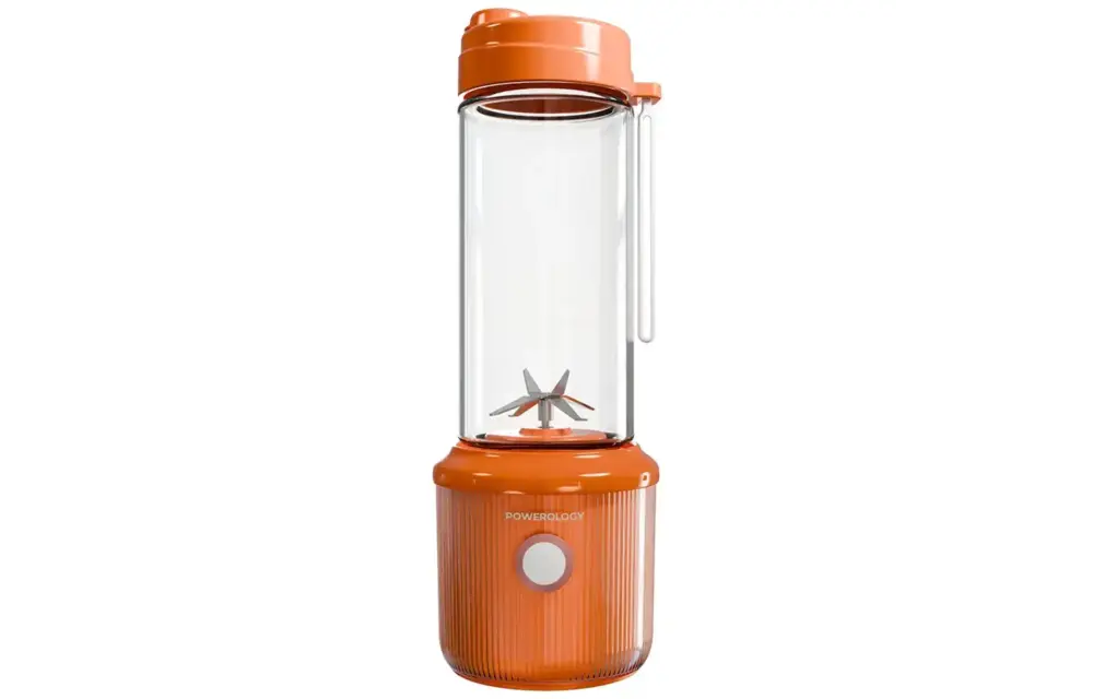Powerology Press & Refresh Portable Blender 450ml 2500mAh 126W With 6 Blades - Orange