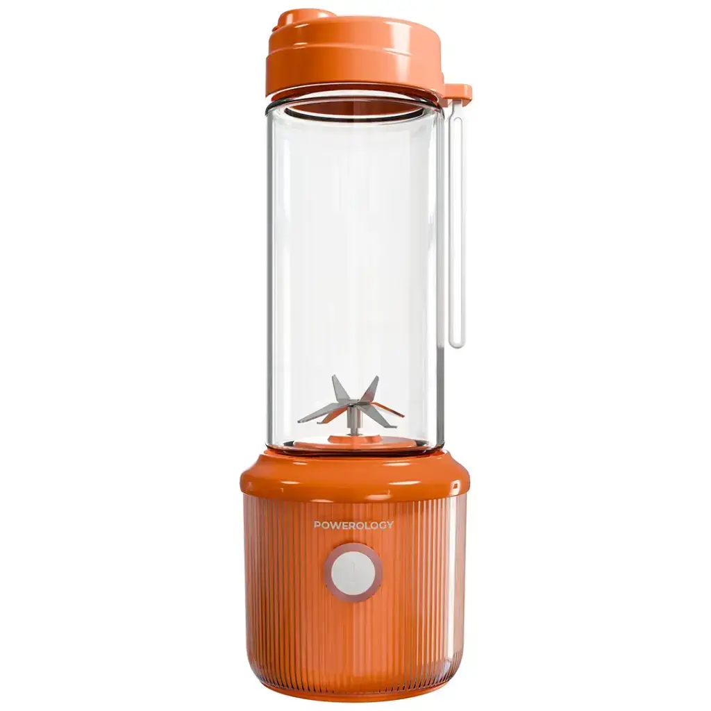 Powerology Press & Refresh Portable Blender 450ml 2500mAh 126W With 6 Blades - Orange