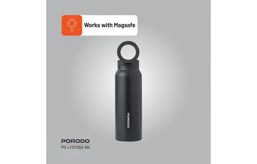 Porodo Lifestyle Magnetic Mount Water Bottle 32oz/1L - Black