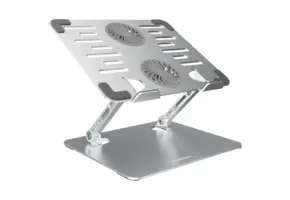 Porodo Aerodesk with Cooling Fan Laptop Stand Adjustable Height - Silver