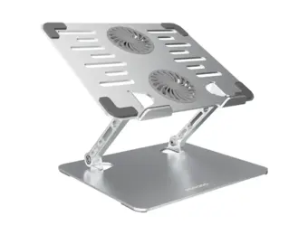 Porodo Aerodesk Cooling Laptop Stand With Fan - Silver