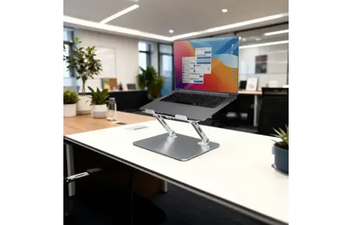Porodo Aerodesk with Cooling Fan Laptop Stand Adjustable Height - Silver