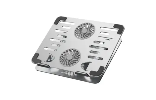 Porodo Aerodesk with Cooling Fan Laptop Stand Adjustable Height - Silver