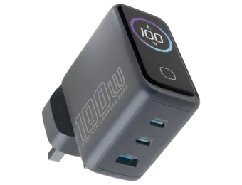 Powerology Voltflow 100W AVS GaN Wall Charger Type C With TFT Screen - Gray