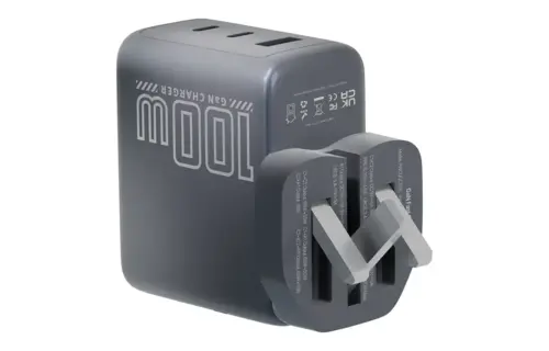 Powerology Voltflow 100W AVS GaN Wall Charger Type C With TFT Screen - Gray