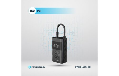 Powerology Ultra Portable Air Compressor Power Bank - Black