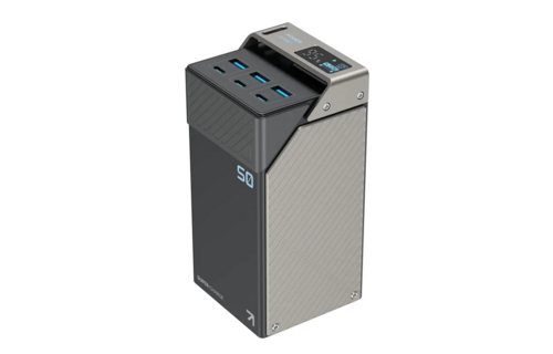 Powerology 65W PD Power Bank  3×Type-C and 3×USB-A 50,000mAh - Black