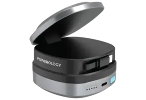Powerology Lyons Retractable Type-C Cable and Wireless Power Bank 10000mAh - BLACK