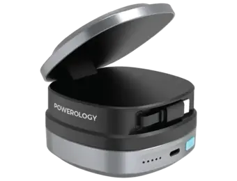 Powerology Lyons Retractable Power Bank 10000mAh - BLACK