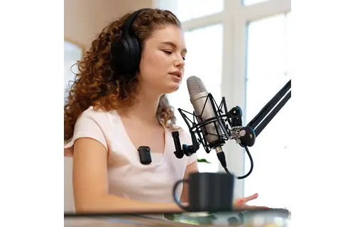 Powerology Pure Q1 AI Noise-Cancelling Microphone - Black