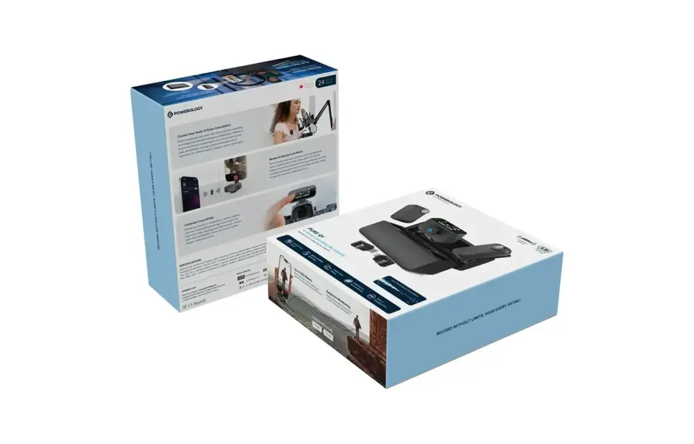 Powerology Pure Q1 AI Noise-Cancelling Microphone - Black