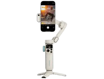 Powerology Magwave 3-Axis Magnetic Smart Phone Gimbal With AI & Fill Light - White