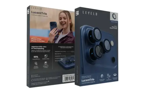 Levelo Trio Pro 2 in 1 Camera Lens Protector With Detachable Camera Protector for iPhone 17 Pro - Dark Blue
