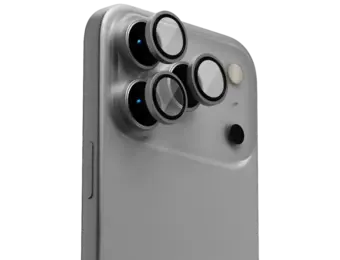 Levelo Trio Pro 2 in 1 Camera Lens Protector With Detachable Camera Protector for iPhone 17 Pro Max - Silver