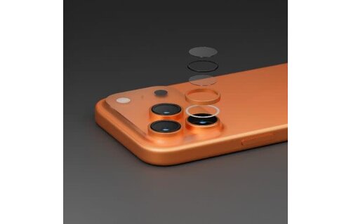 Levelo Trio Pro 2 in 1 Camera Lens Protector With Detachable Camera Protector for iPhone 17 Pro - Orange
