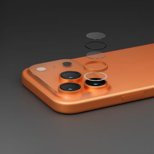 Levelo Trio Pro 2 in 1 Camera Lens Protector With Detachable Camera Protector for iPhone 17 Pro - Orange