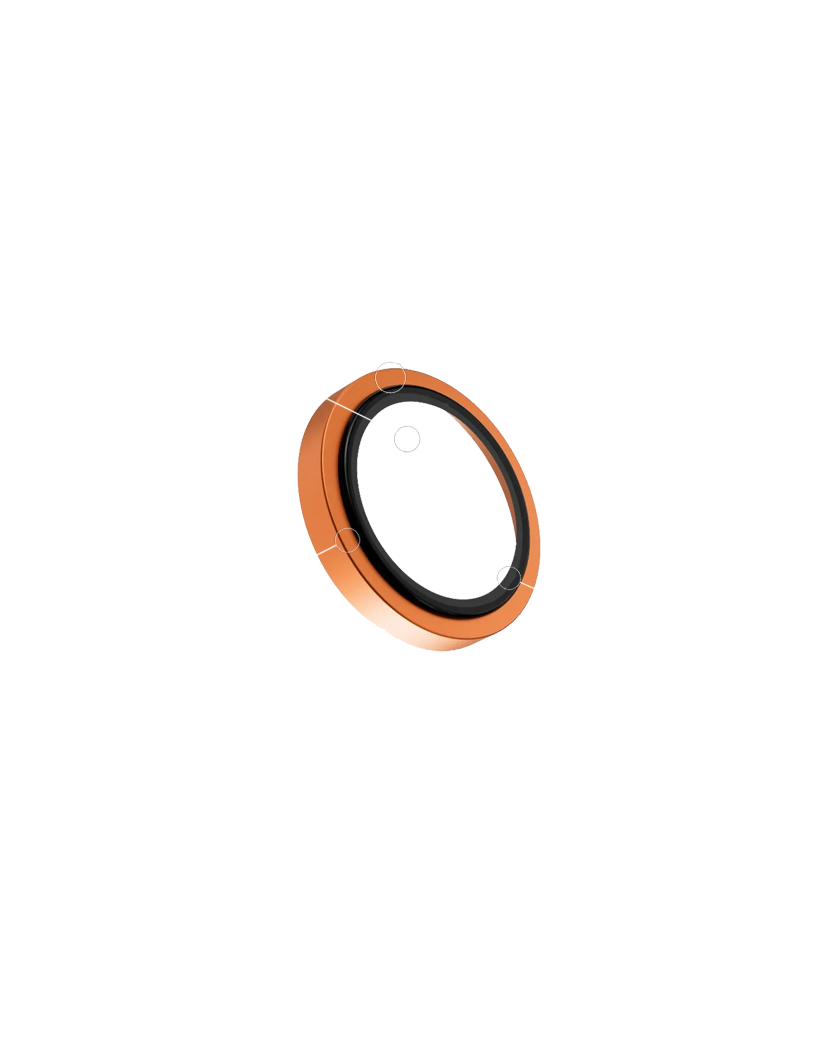 Levelo Trio Pro 2 in 1 Camera Lens Protector With Detachable Camera Protector for iPhone 17 Pro - Orange