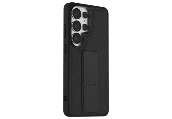 Levelo Morphix Cuero Gripstand Case For Samsung S26 Ultra - Black