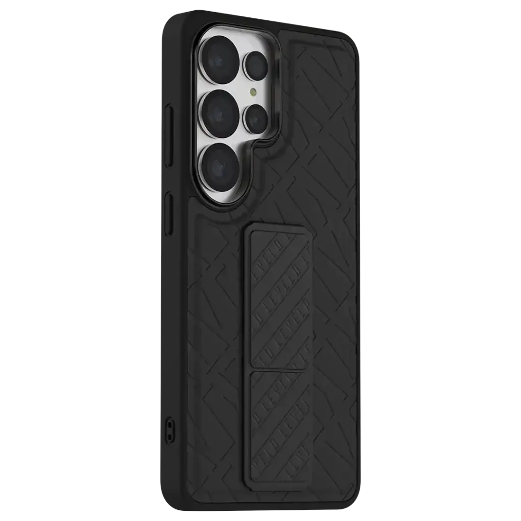 Levelo Morphix Cuero Gripstand Case For Samsung S26 Ultra - Black