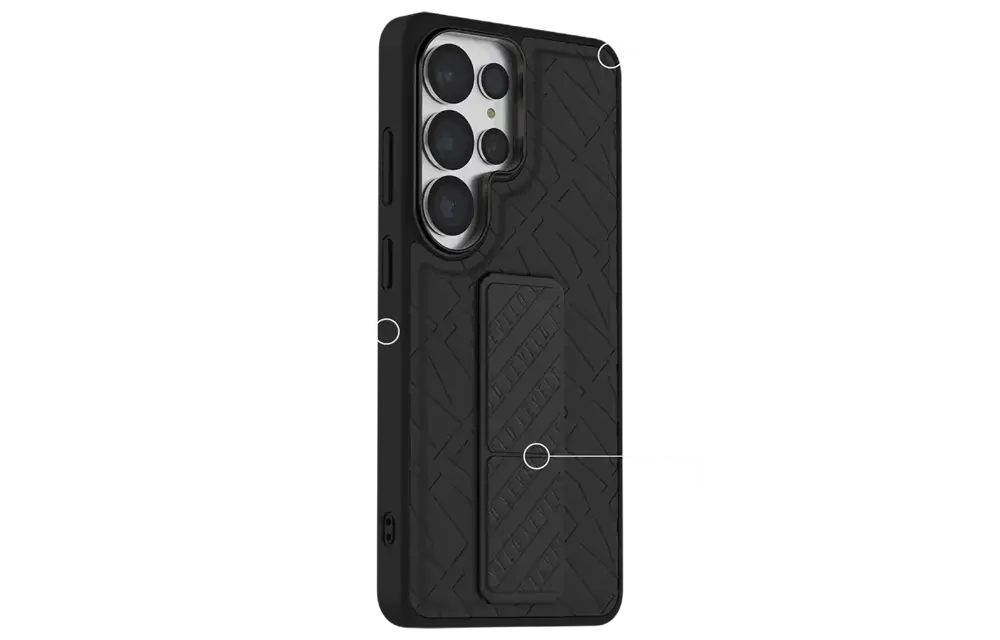 Levelo Morphix Cuero Gripstand Case For Samsung S26 Ultra - Black