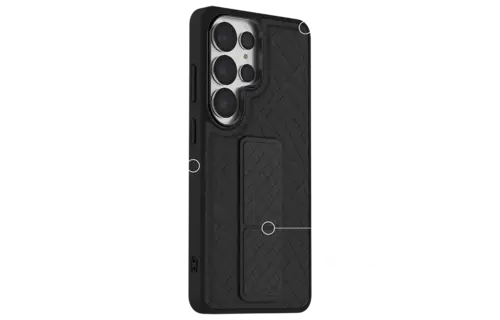 Levelo Morphix Cuero Gripstand Case For Samsung S26 Ultra - Black