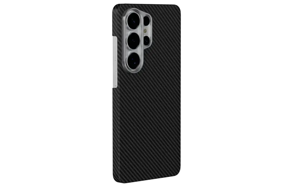 Levelo Sergei 1500D Kevlar Aramid Fiber MagSafe Case For Samsung S26 Ultra - Carbon Black