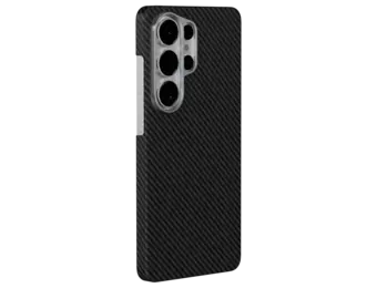 Levelo Sergei 1500D Kevlar Aramid Fiber MagSafe Case For Samsung S26 Ultra - Carbon Black