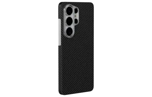 Levelo Sergei 1500D Kevlar Aramid Fiber MagSafe Case For Samsung S26 Ultra - Carbon Black