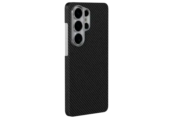 Levelo Sergei 1500D Kevlar Aramid Fiber MagSafe Case For Samsung S26 Ultra - Carbon Black