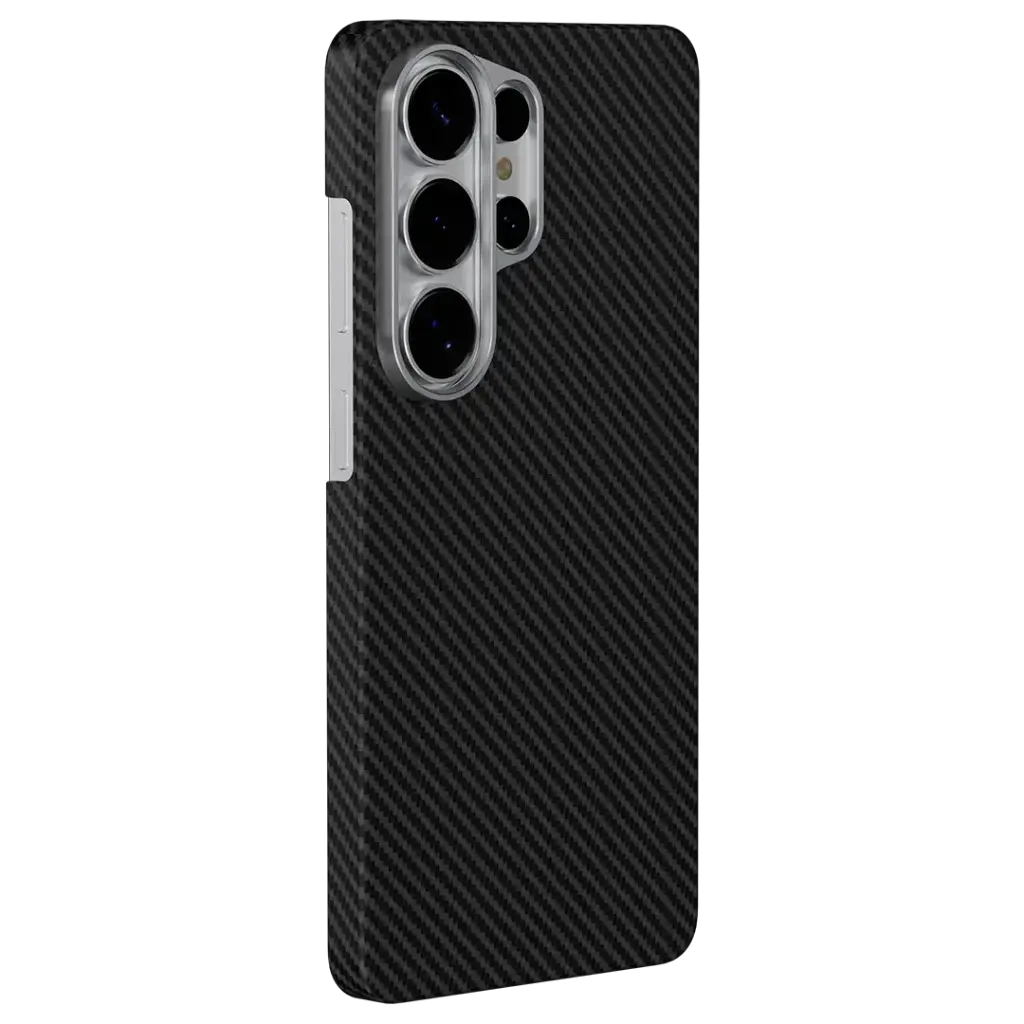 Levelo Sergei 1500D Kevlar Aramid Fiber MagSafe Case For Samsung S26 Ultra - Carbon Black