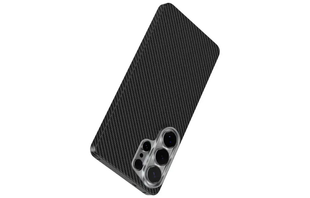 Levelo Sergei 1500D Kevlar Aramid Fiber MagSafe Case For Samsung S26 Ultra - Carbon Black