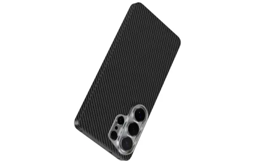Levelo Sergei 1500D Kevlar Aramid Fiber MagSafe Case For Samsung S26 Ultra - Carbon Black